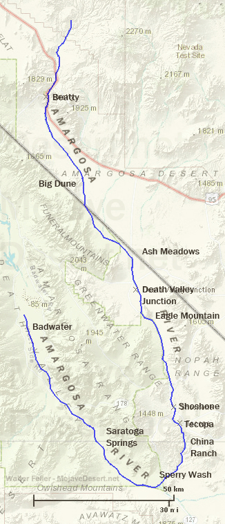 Map of the Amargosa River