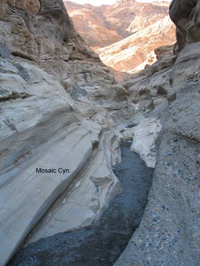 Geology of Mosaic canyon in Death Valley near Stovepipe Wells