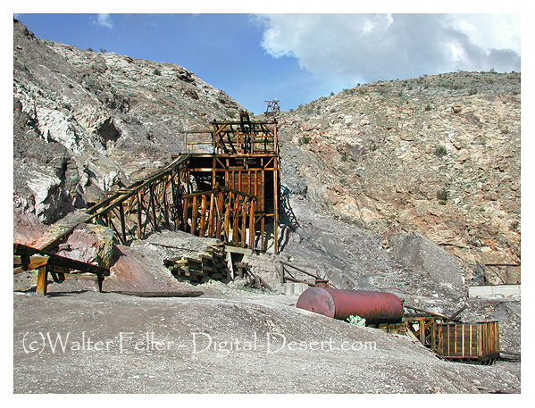Picture of stamp mill at Keane Wonder mine, Funeral Mountains, Death Valley National Park
