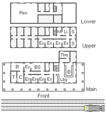 Floor plan of Kelso Depot in the Mojave National Preserve