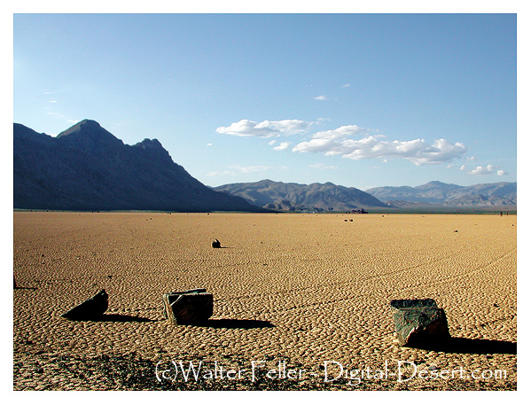 Photo of moving rocks on Racetrack in Death Valley National Park
