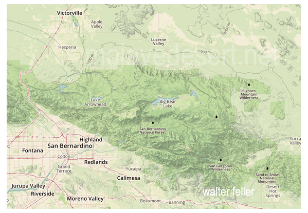 map of san bernardino national forest