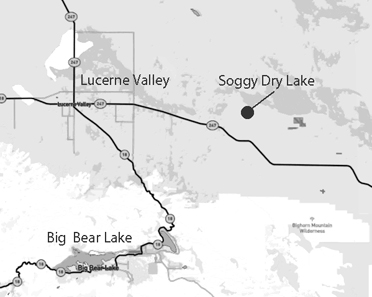 Map of Soggy Dry Lake area in Johnson Valley, Mojave Desert