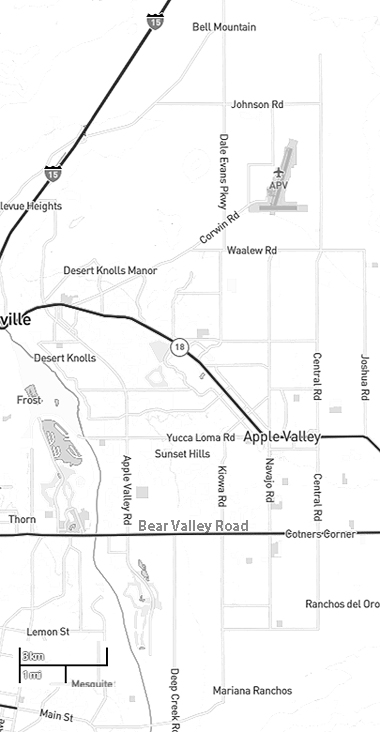 map of Apple Valley in the High Desert