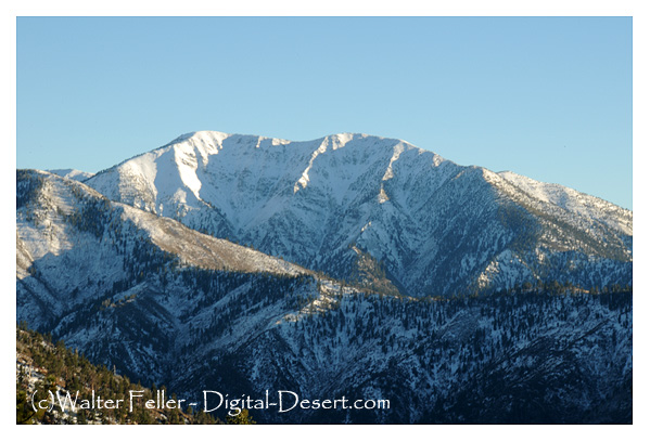Photo of San Gabriel Mountain range in Southern California mountain and valley ecosystem