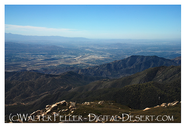 Southern California mountains and valleys as seen from San Bernardino Mountains