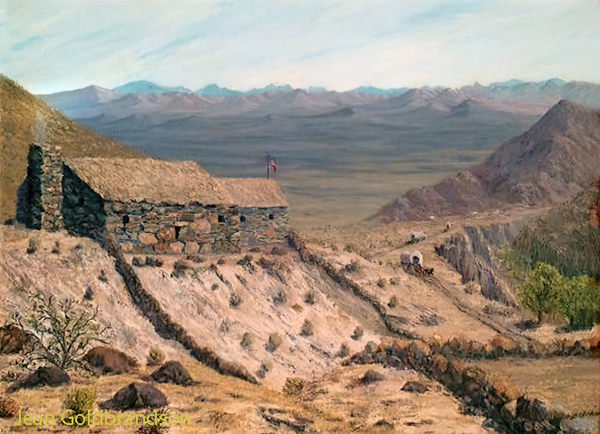 fort paiute painting by Jean Goldbrandson