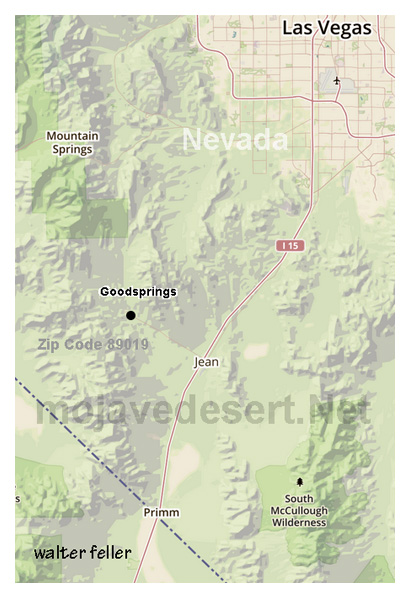 Map to Goodsprings Nevada, ghost town