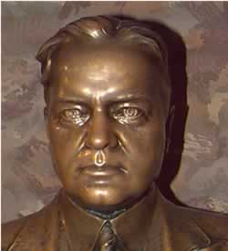 Bust of President Herbert Hoover.