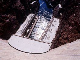 Photograph of the Hoover Dam powerplant.