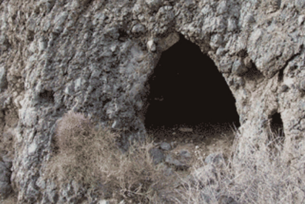 Entrance to a  small cavern in the Providence Mountains