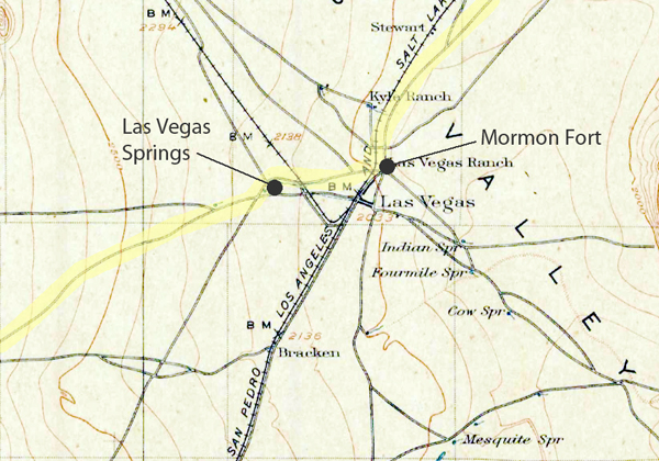 1908 map of Las Vegas, Nevada