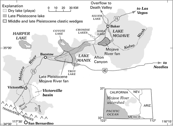 Map of the Ancestral Mojave River