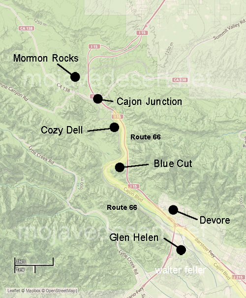 map of route 66 through Cajon Pass
