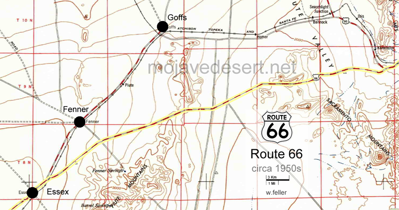 Essex, Route 66 map