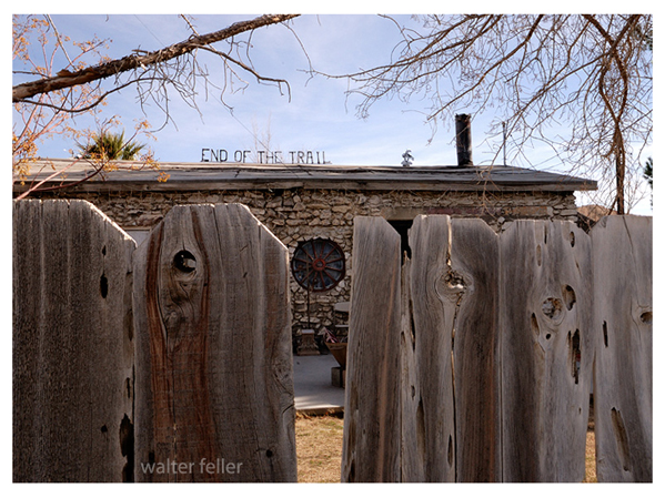 ONE OF WADSWORTH'S ROCK HOUSES, THE END OF
THE TRAIL, FEATURES A WAGON WHEEL WINDOW