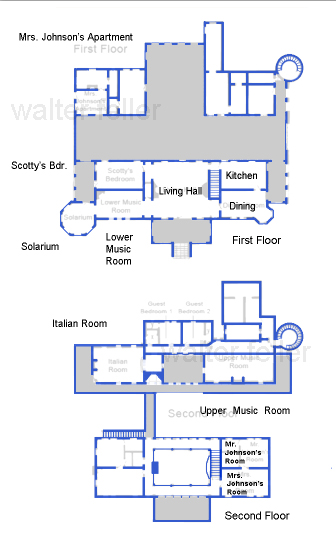 floorplan to Scotty's Castle in Death Valley