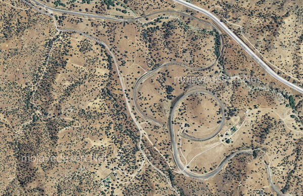 Satellite image of Tehachapi Loop