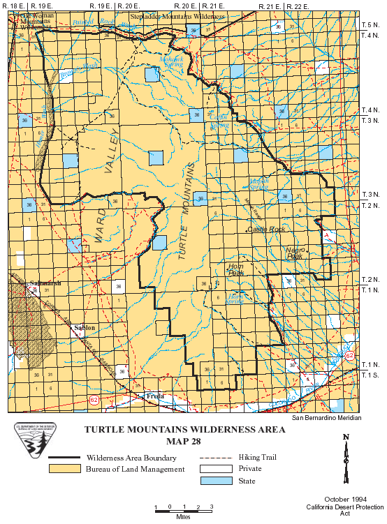 Map of Turtle Mountains Wilderness